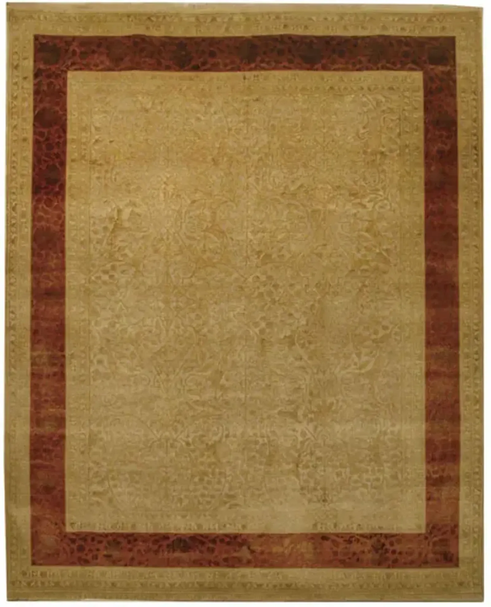 JEWEL OF INDIA IVORY / CINNAMON Hand Knotted 6' X 9' Medium Rectangle area rug