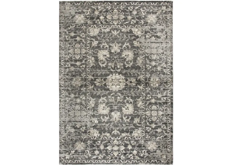 Panache Gray/Taupe Floral Distress Polypropylene 7'10" x 10'10" Rectangle Rug