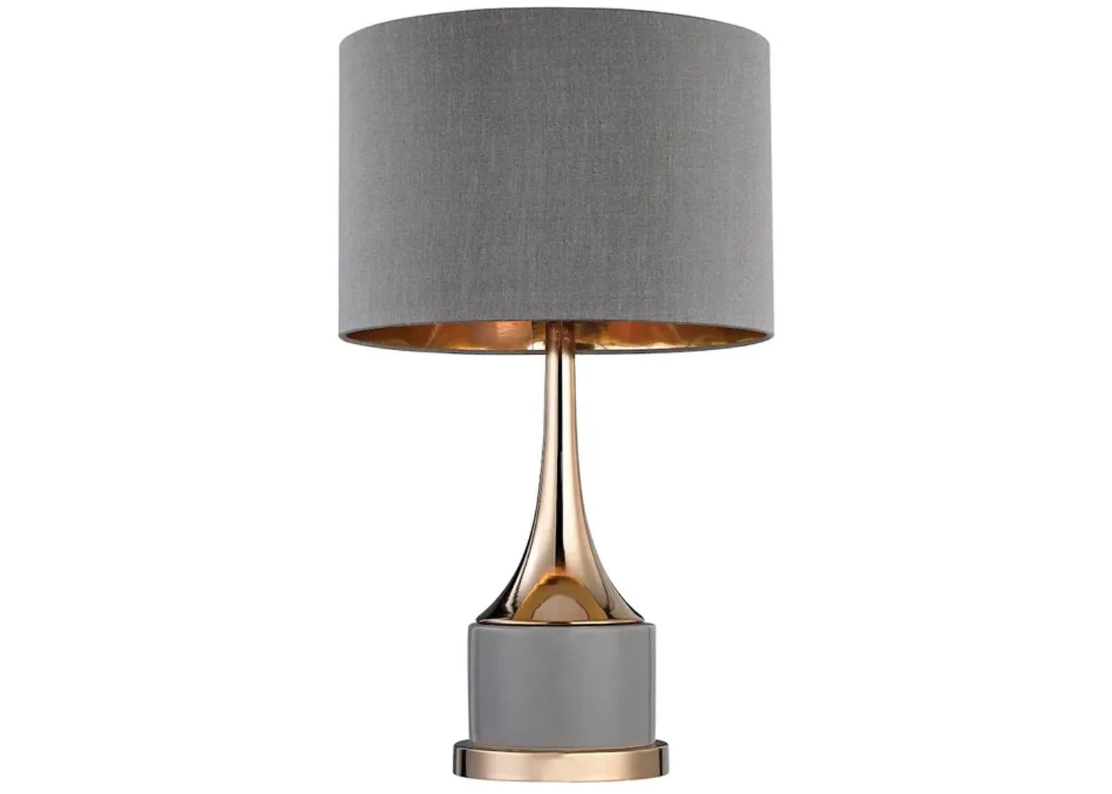 Gold Cone Neck 18.5" High 1-Light Table Lamp - Gray