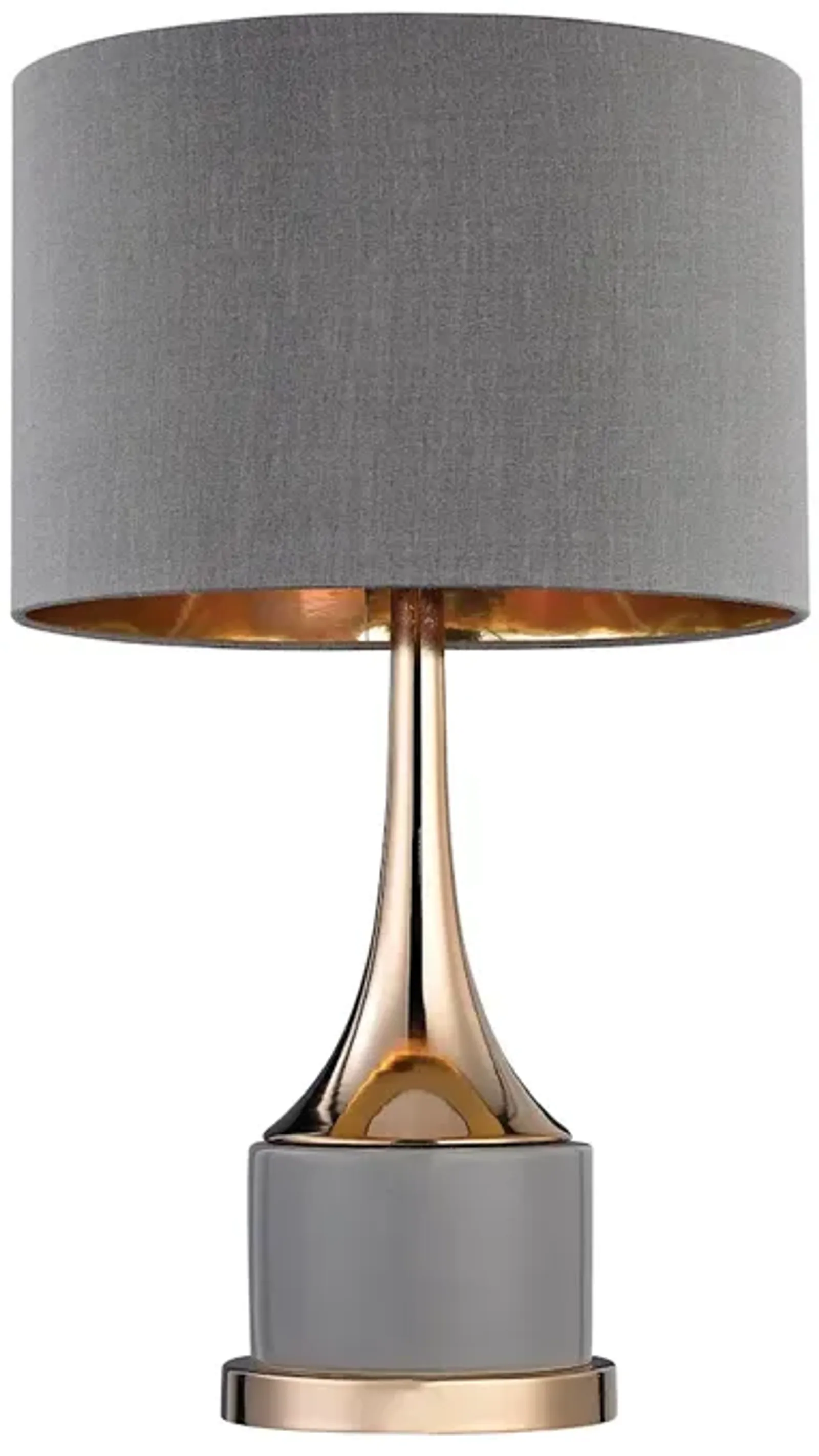 Gold Cone Neck 18.5" High 1-Light Table Lamp - Gray