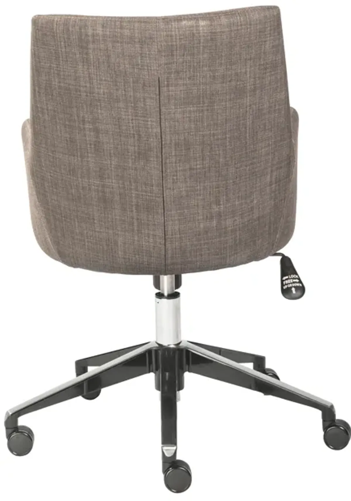 Calais-O Office Chair in Dark Gray with Polished Aluminum Base