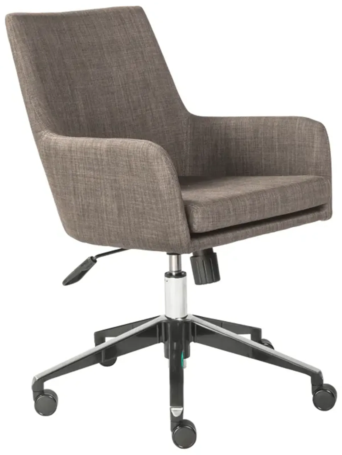 Calais-O Office Chair in Dark Gray with Polished Aluminum Base