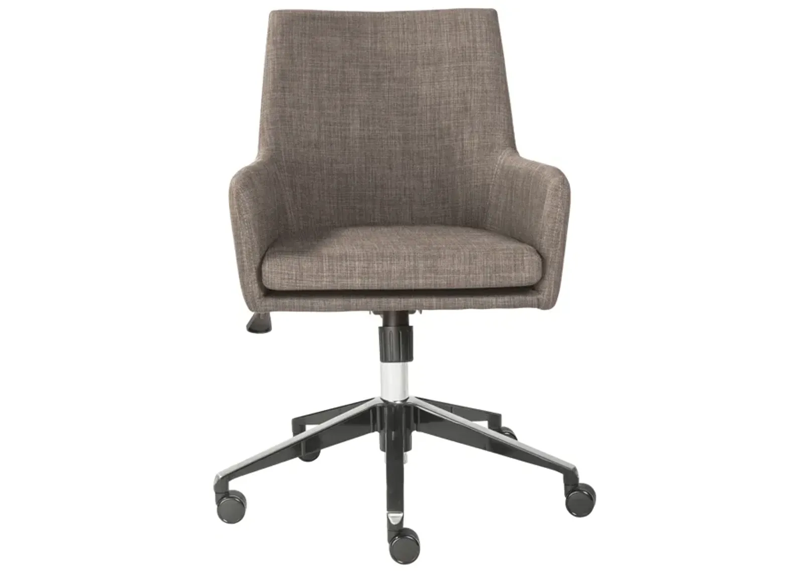 Calais-O Office Chair in Dark Gray with Polished Aluminum Base