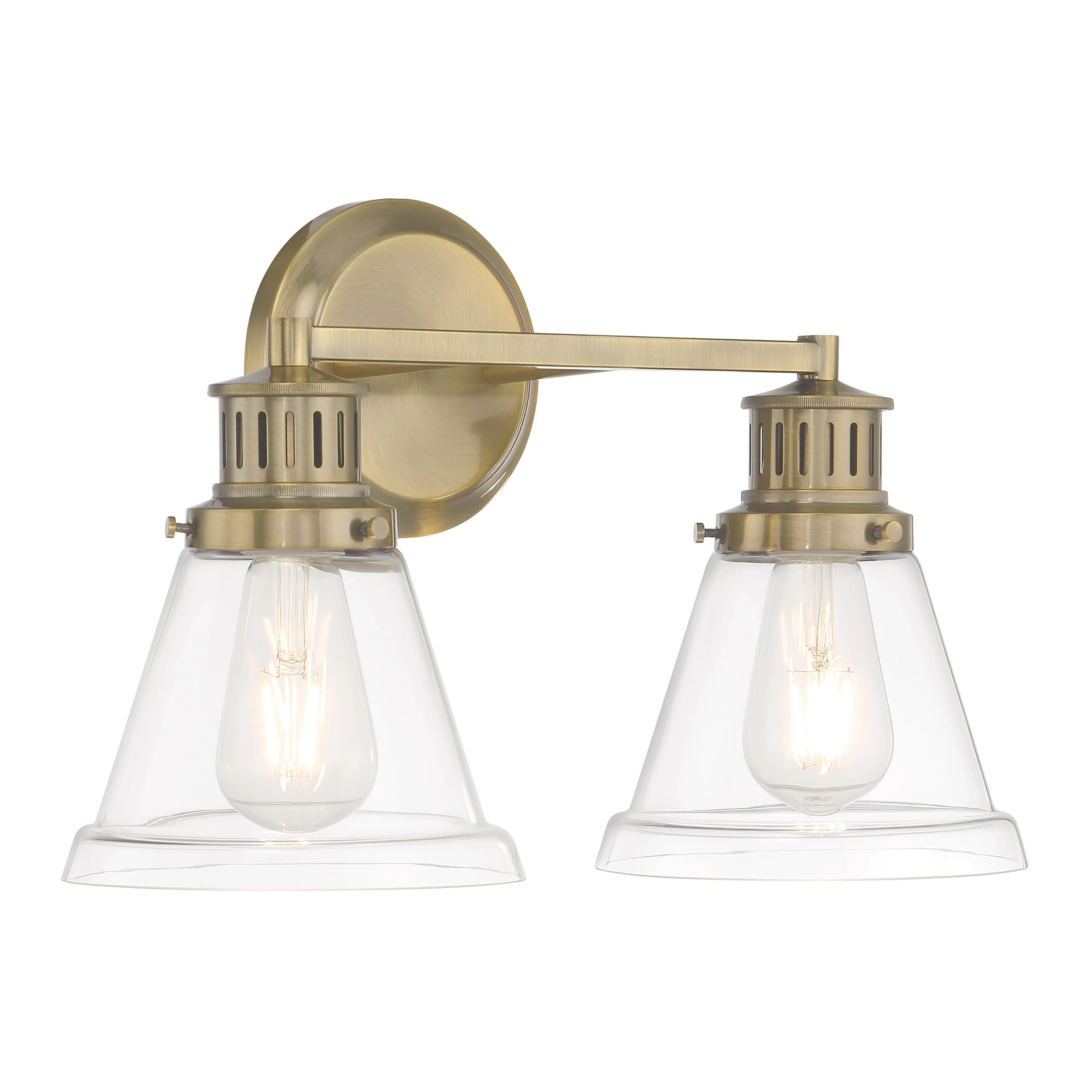 Alden Bath Light - Antique Brass, Clear