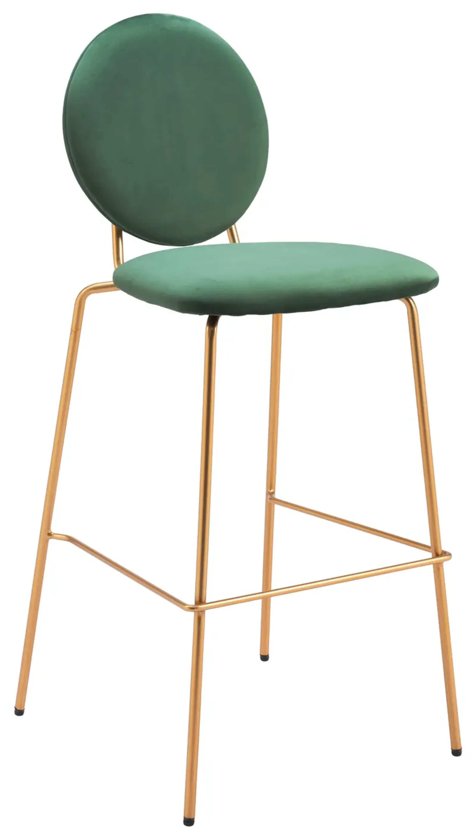 Odessa Barstool (Set of 2) Green & Gold