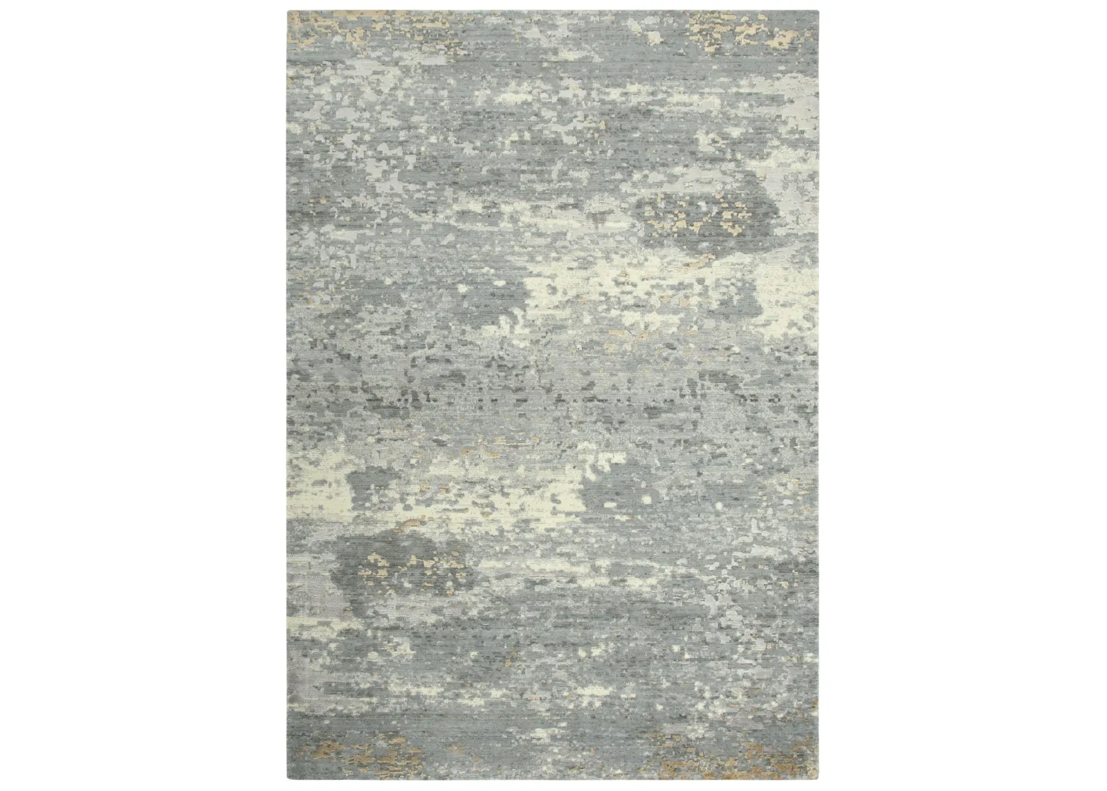 Artistry Gray Abstract NZ Wool/Tencel Blend 2' x 3'  Rectangle Rug