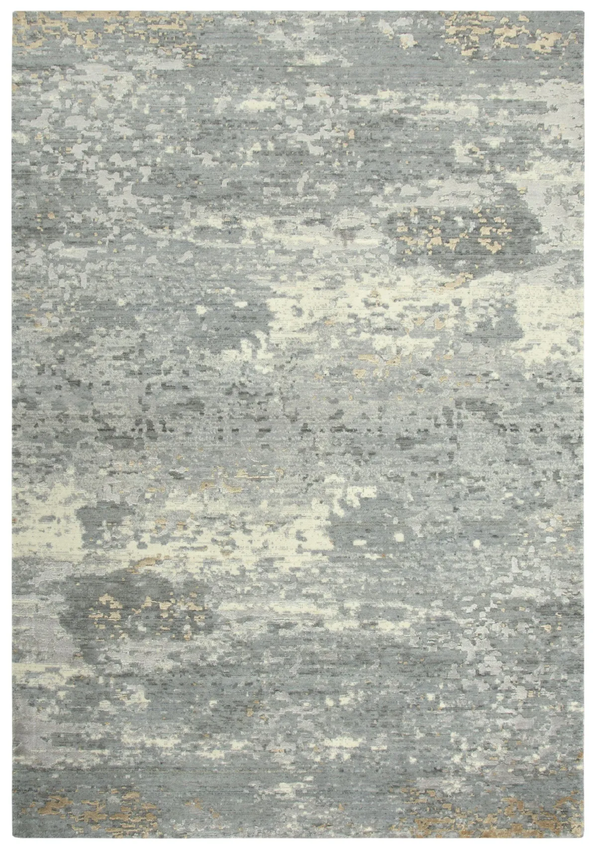 Artistry Gray Abstract NZ Wool/Tencel Blend 2' x 3'  Rectangle Rug