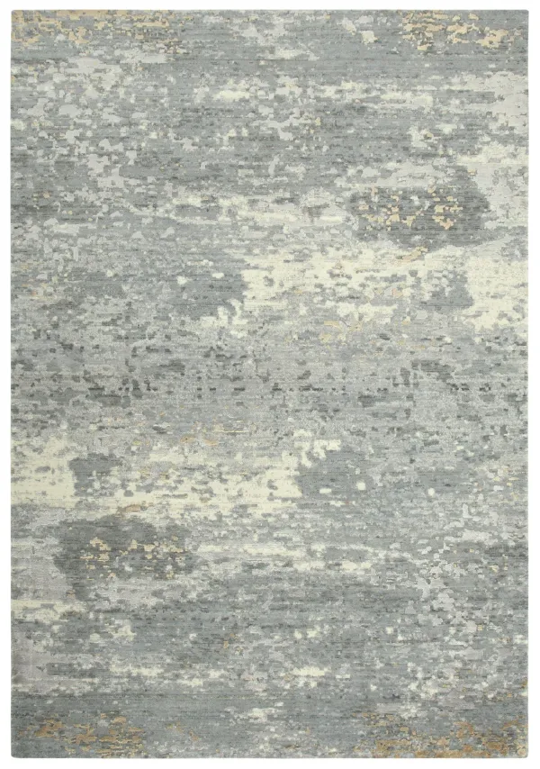 Artistry Gray Abstract NZ Wool/Tencel Blend 2' x 3'  Rectangle Rug