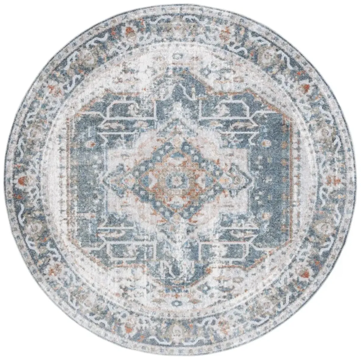 BALTIMORE 854 Blue 6'-7' X 6'-7' Round Round Rug