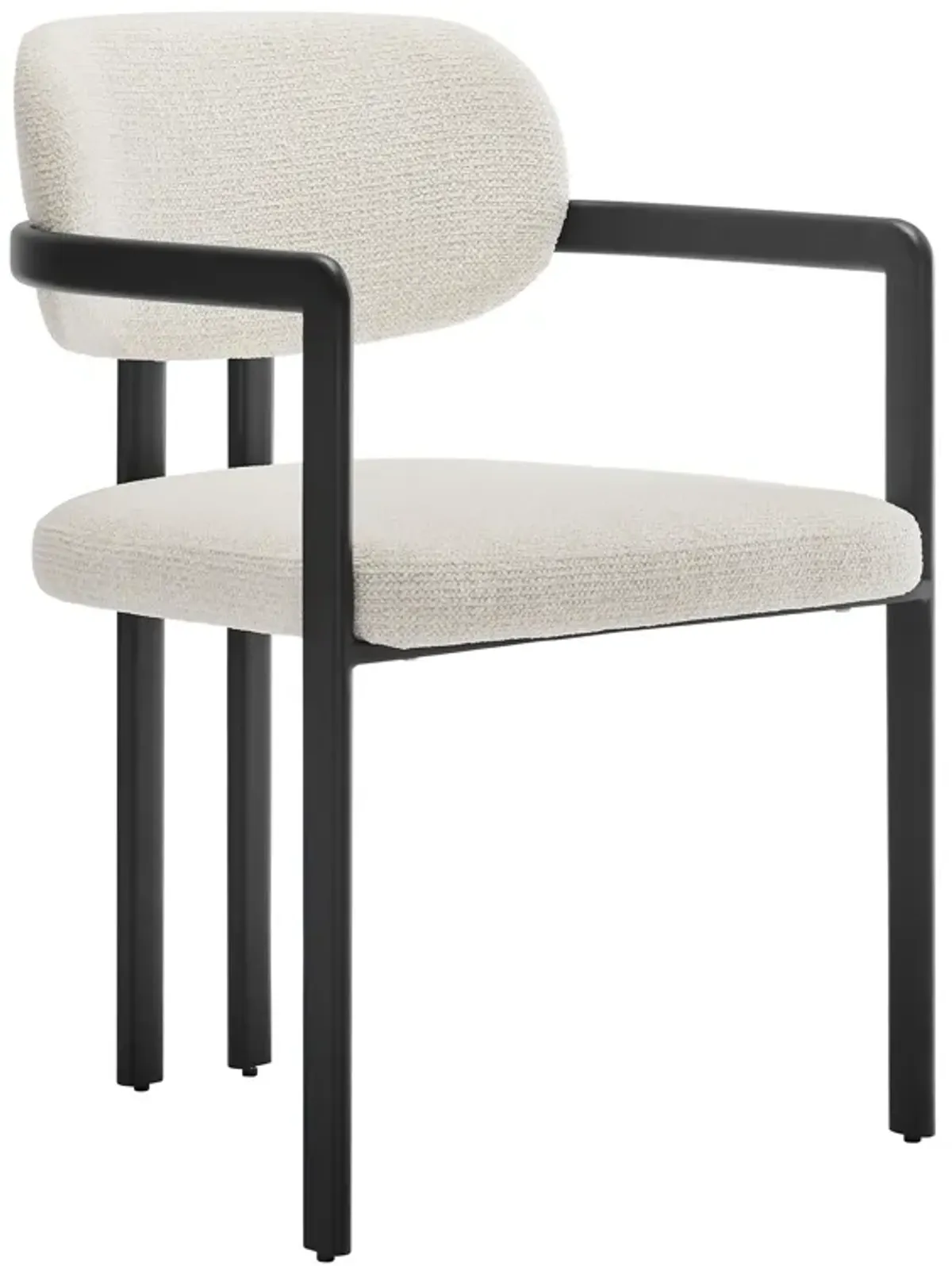 Elio Barrel Fabric and Metal Dining Chair