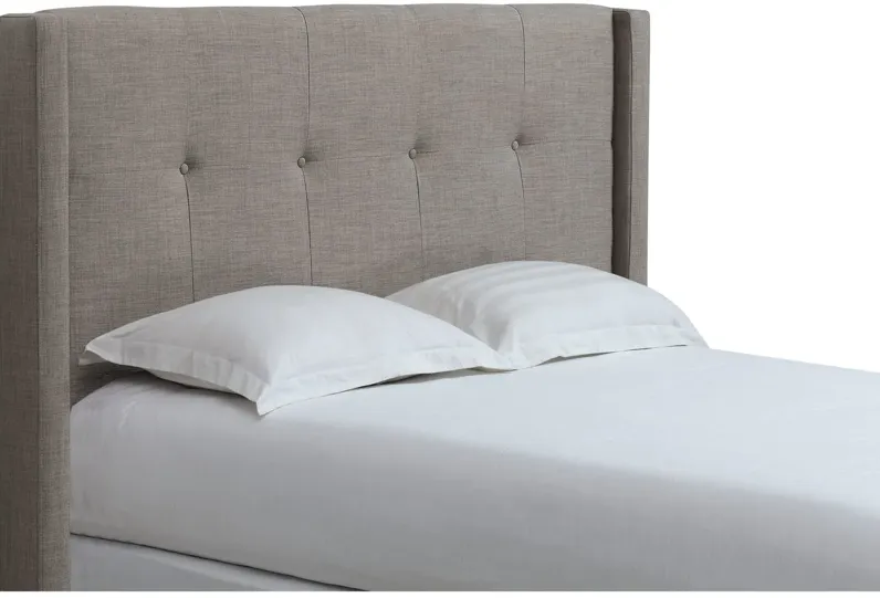 Madeleine King-Size Wingback Upholstered Headboard In Dolphin Linen