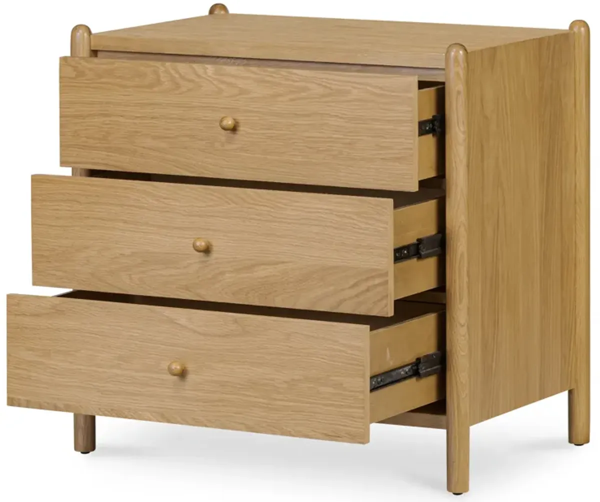 Billy 3 Drawer Nightstand Natural