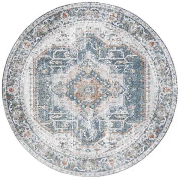 BALTIMORE 854 Blue 6'-7' X 6'-7' Round Round Rug