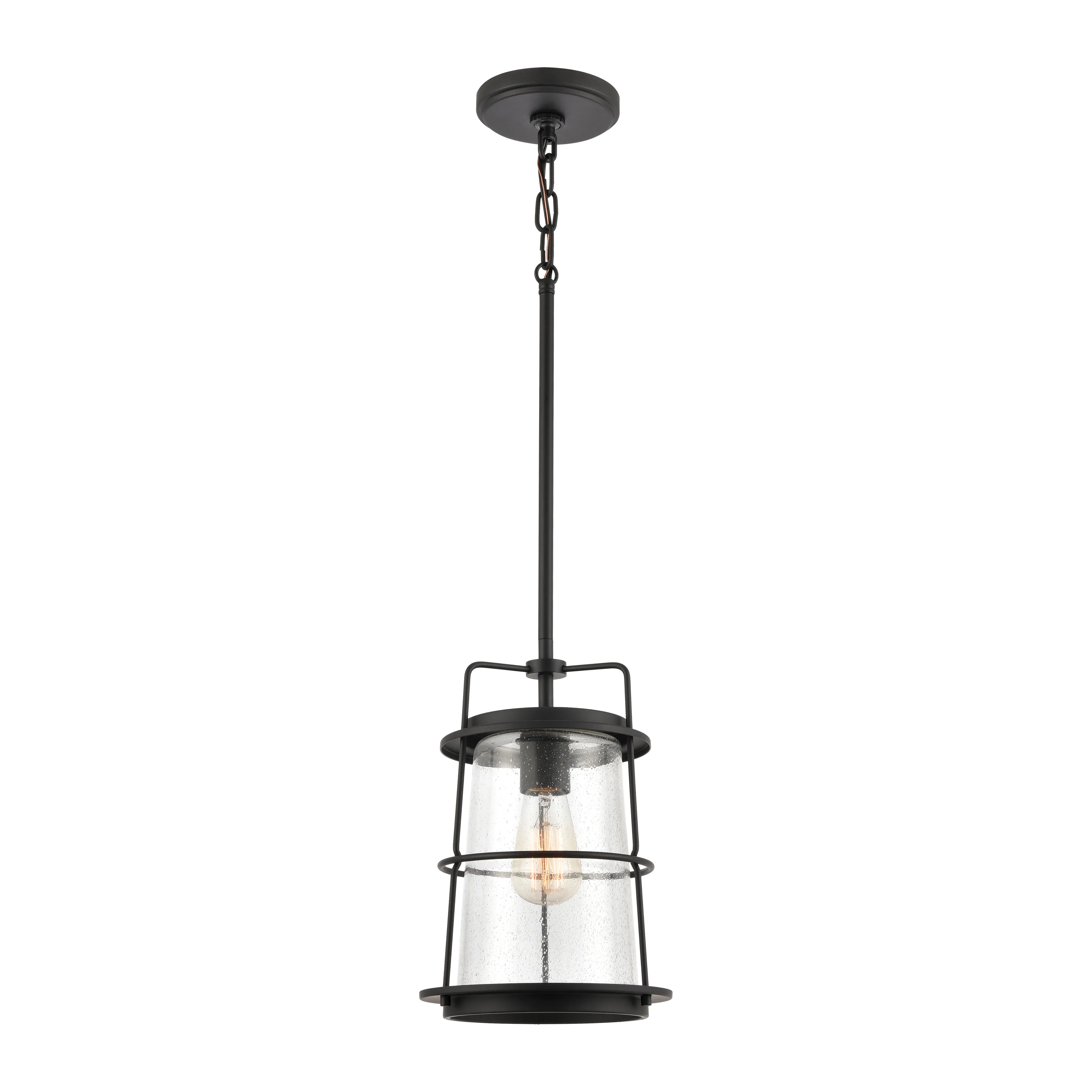 Kennington 8" Wide 1-Light Mini Pendant - Black