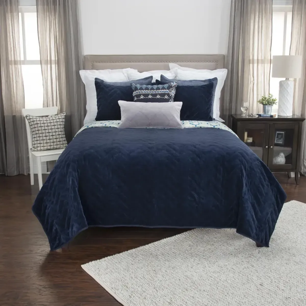 DOH Riviera Indigo Solid BlueStandard Sham