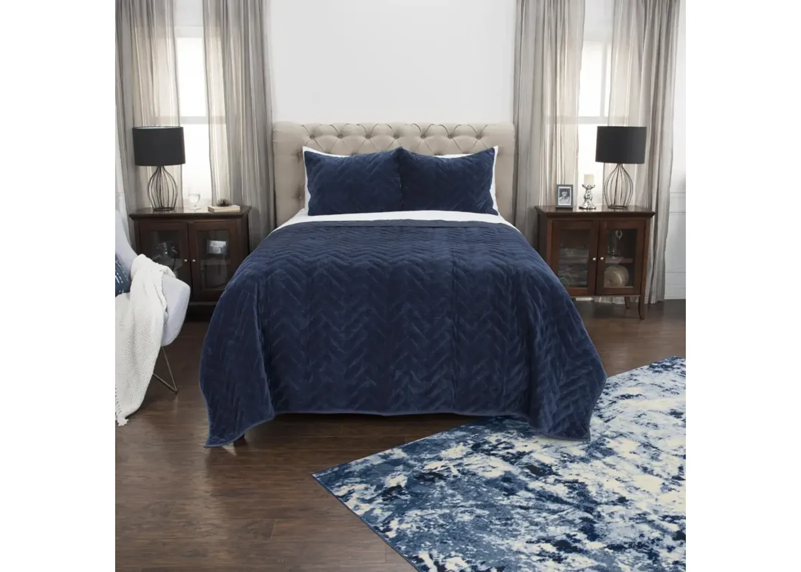 DOH Riviera Indigo Solid BlueStandard Sham