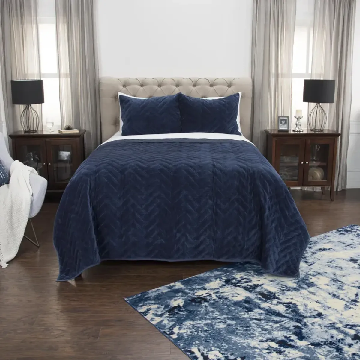 DOH Riviera Indigo Solid BlueStandard Sham