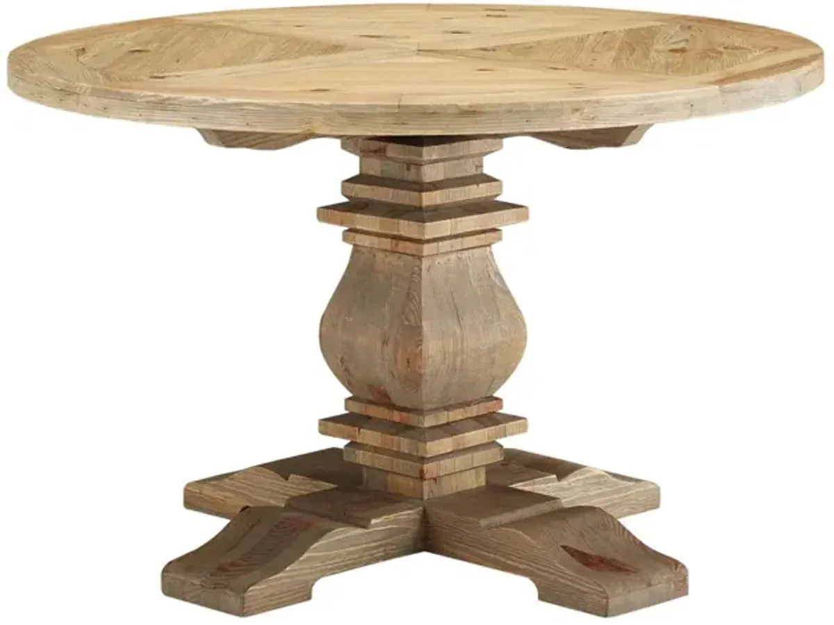 Column 47" Round Pine Wood Dining Table