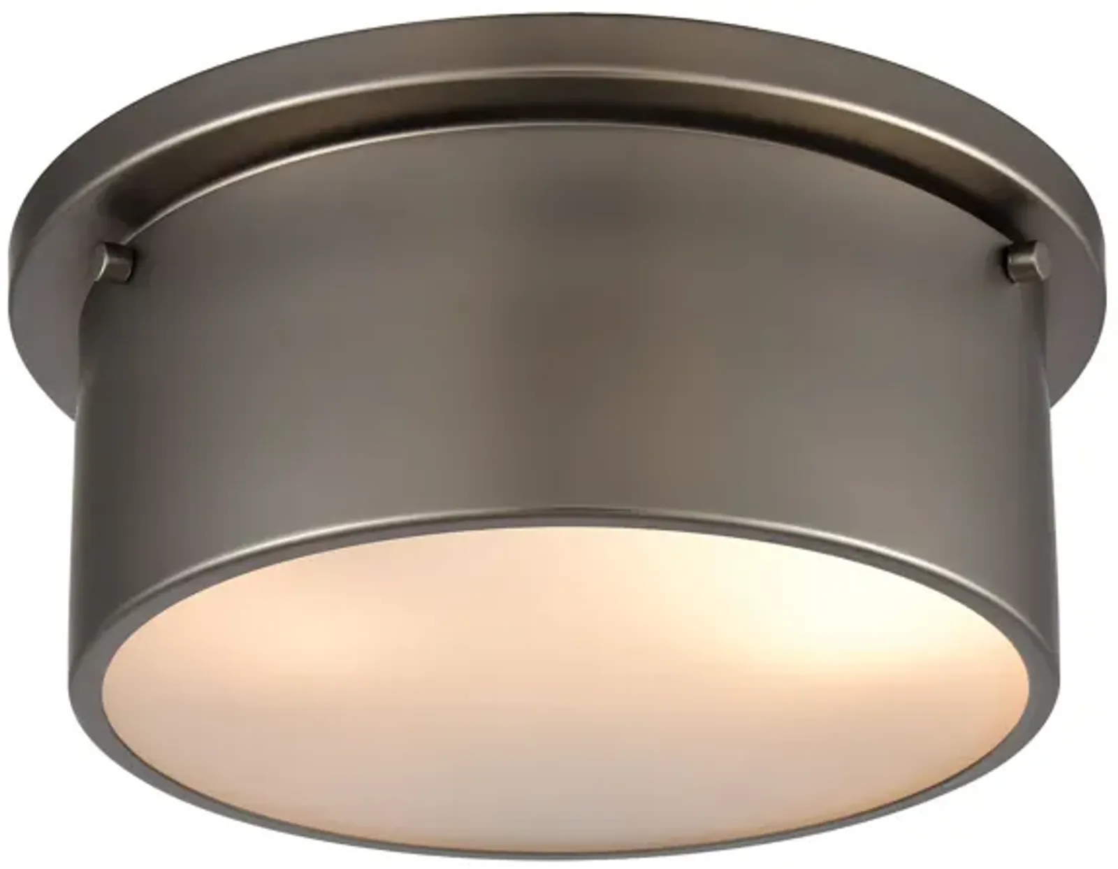 2-Light Black Nickel Flush Mount