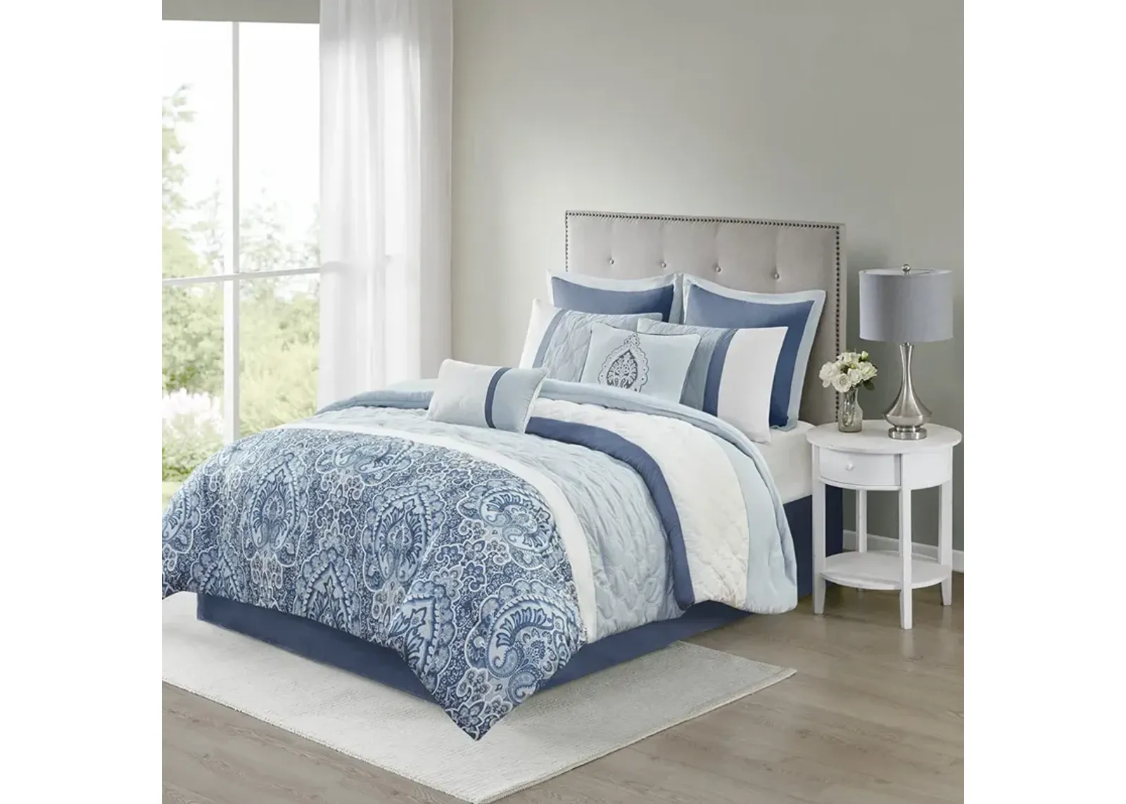 510 Design Shawnee Blue 8 Piece  Comforter Set