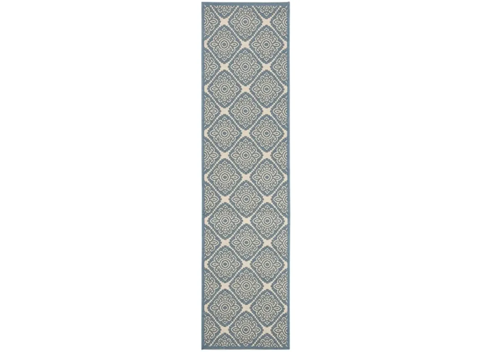 Safavieh BEACH HOUSE Collection BHS132N-28 Cream / Blue 2'-2" X 8'