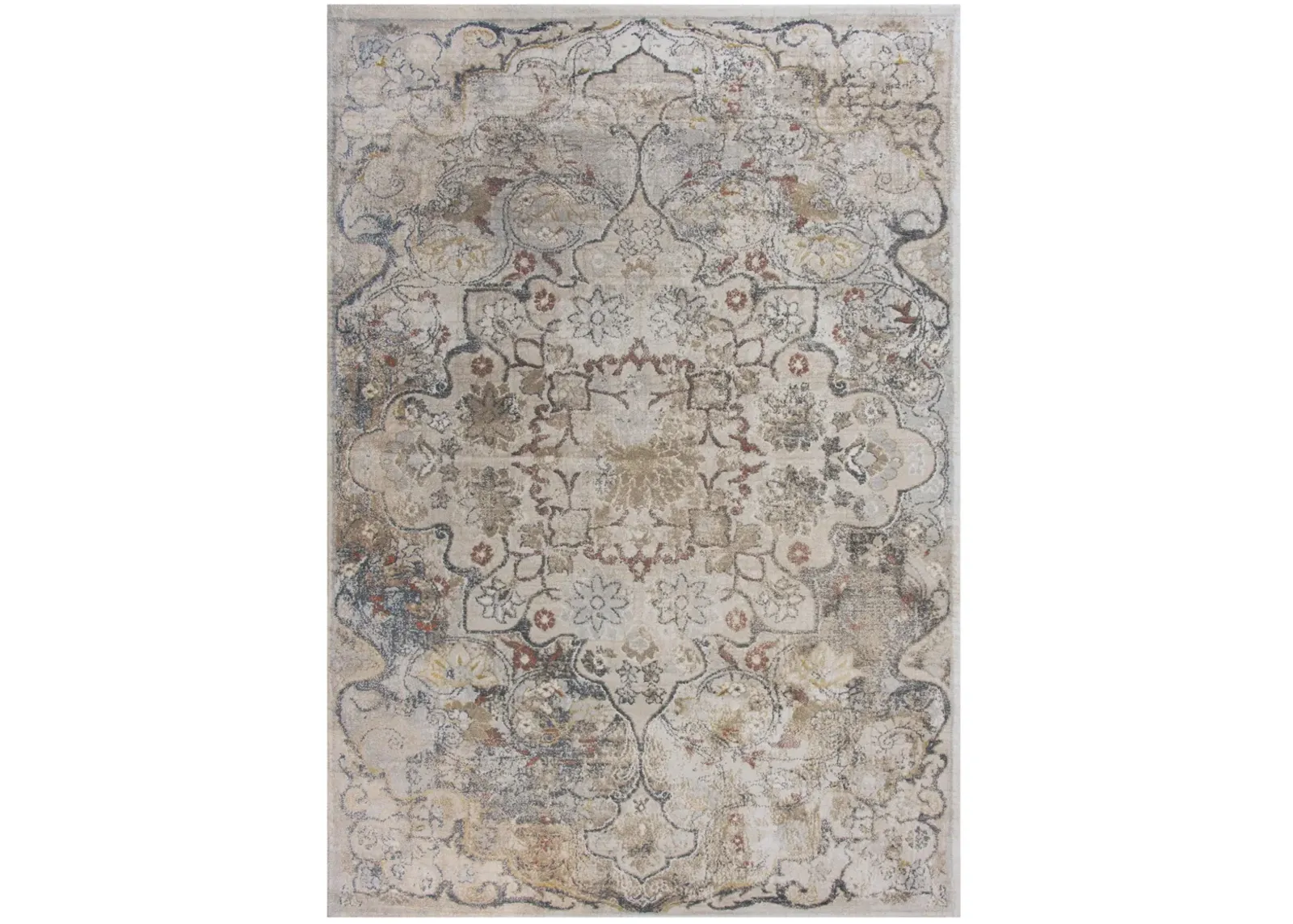 Bristol Beige/Copper medallion Polypropylene/Polyester 5'3" x 7'6" Rectangle Rug