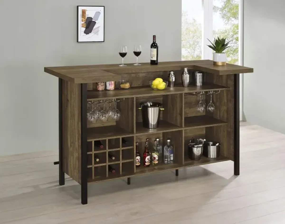 Bellemore Rectangular Storage Bar Unit Rustic Oak