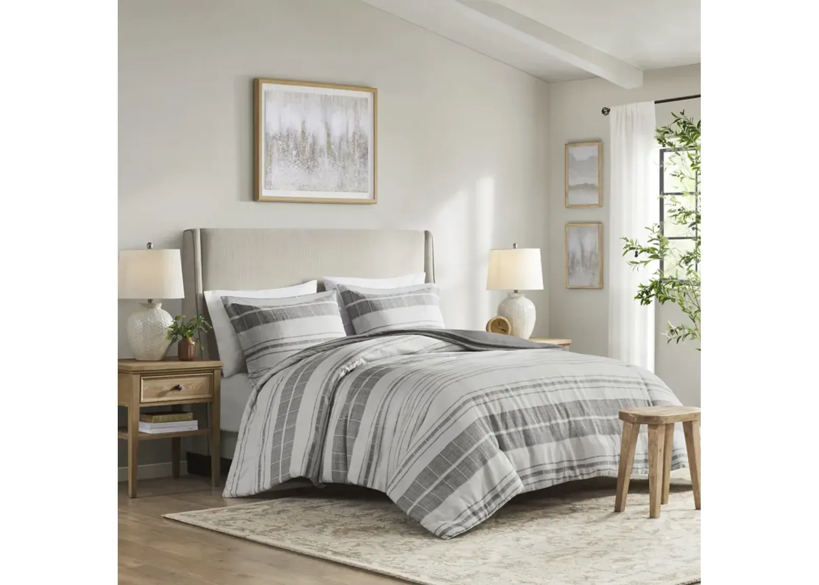 3 Piece Stripe Duvet Cover Set