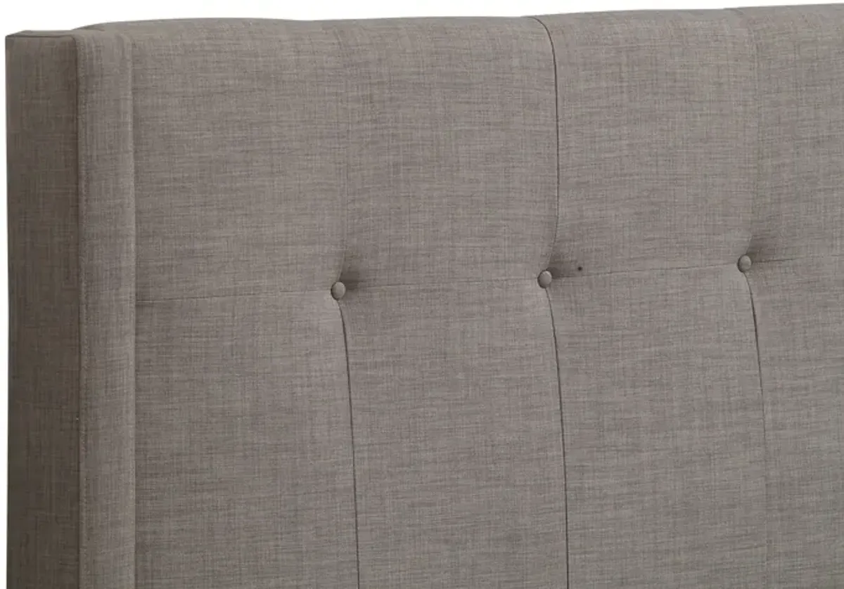 Madeleine King-size Wingback Upholstered Headboard in Dolphin Linen