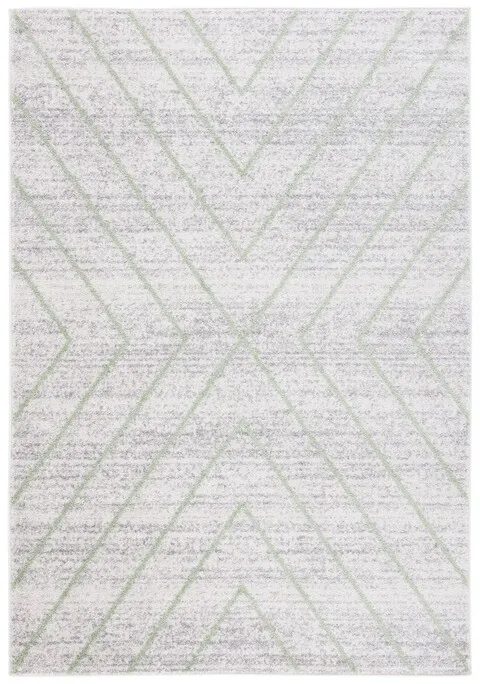 ADIRONDACK Contemporary Grey / Green 6' X 6' Round Powerloomed Rug