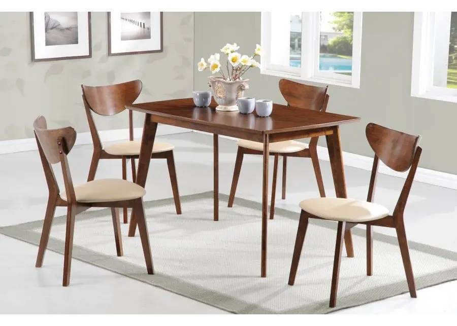 Kersey 5-piece Rectangular Dining Set Chestnut and Tan