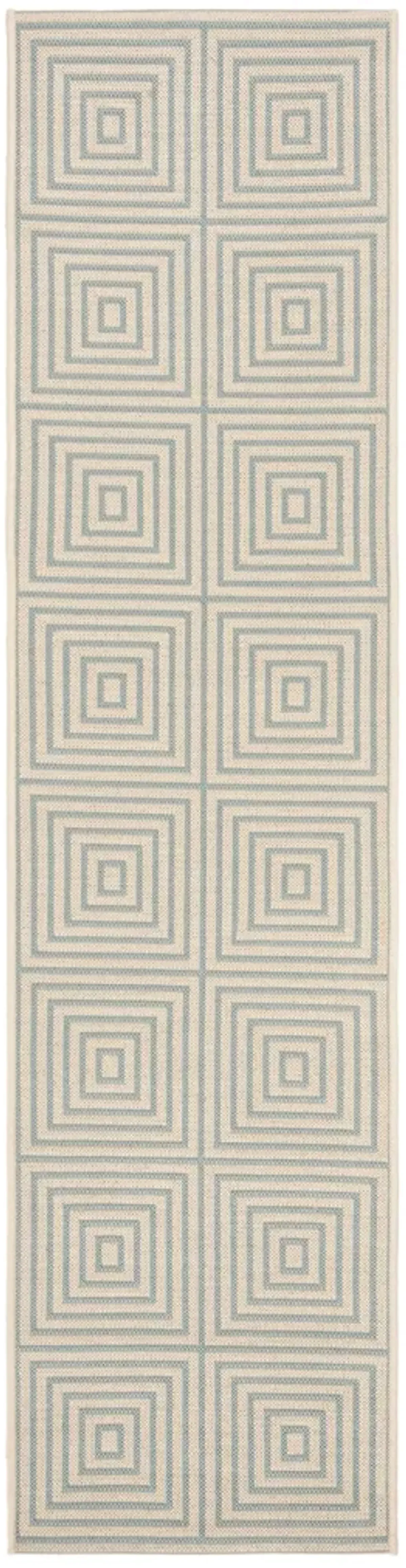 BEACH HOUSE 123 Blue 2'-2' X 12' Runner Rug