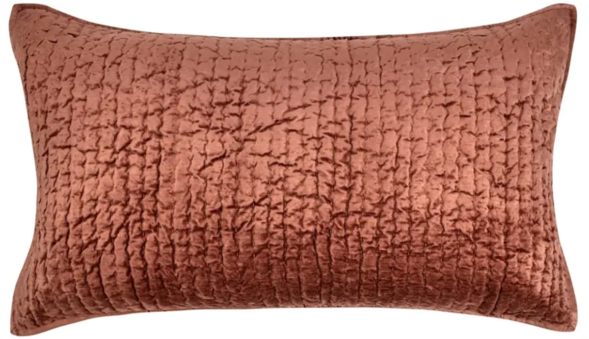 Dimitry 100% Rayon Velvet Terra Cotta Sham