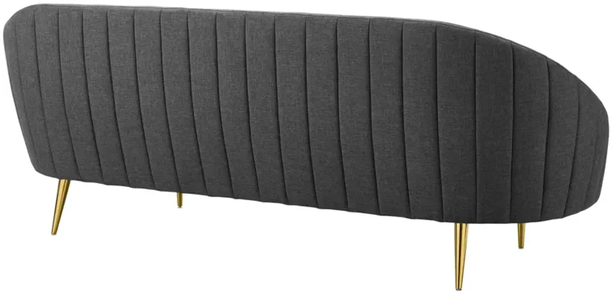 Sublime Vertical Curve Back Fabric Sofa