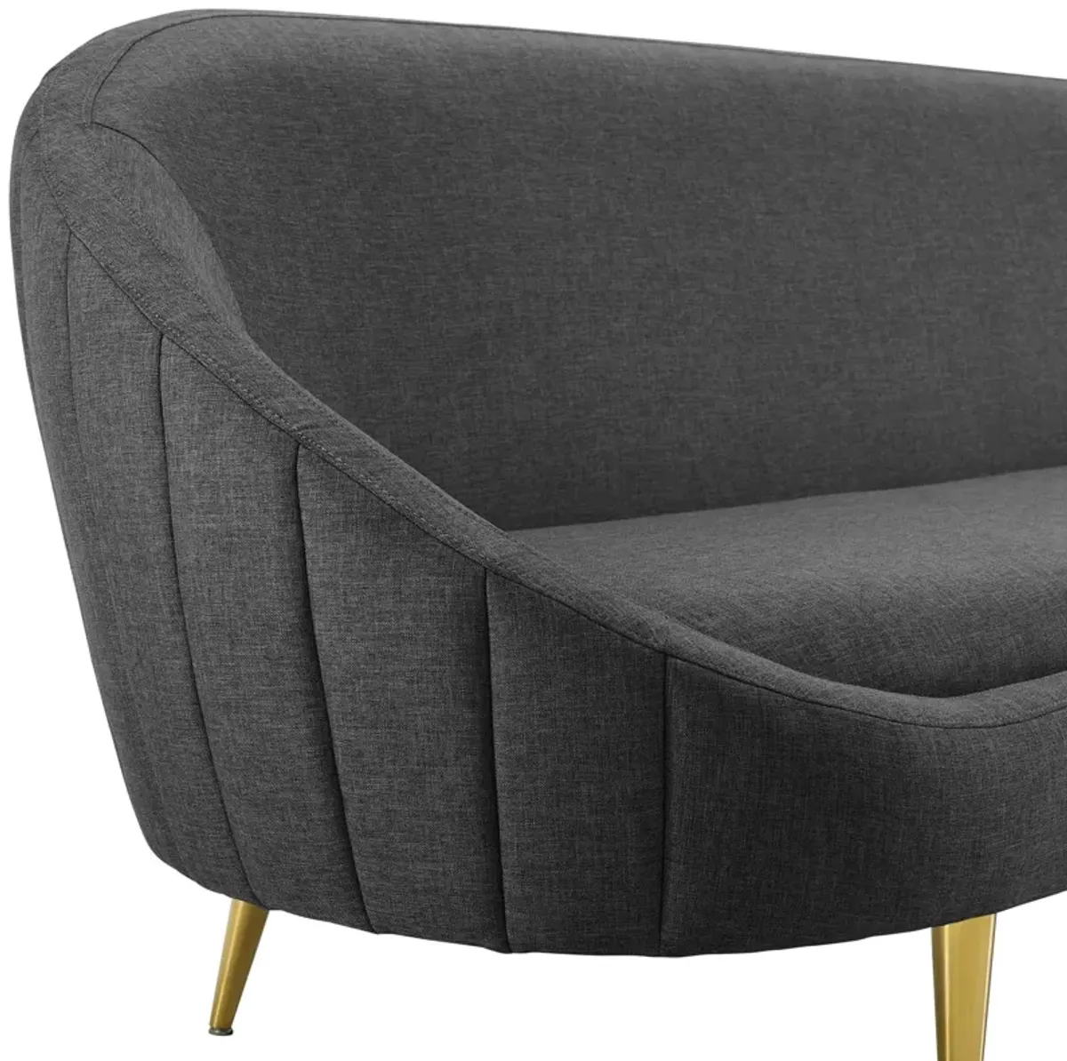 Sublime Vertical Curve Back Fabric Sofa