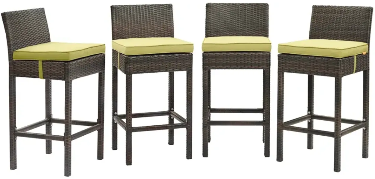 Conduit Bar Stool Outdoor Patio Wicker Rattan Set of 4