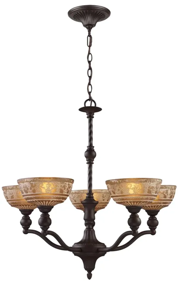 Norwich 28" Wide 5-Light Chandelier - Oiled Bronze