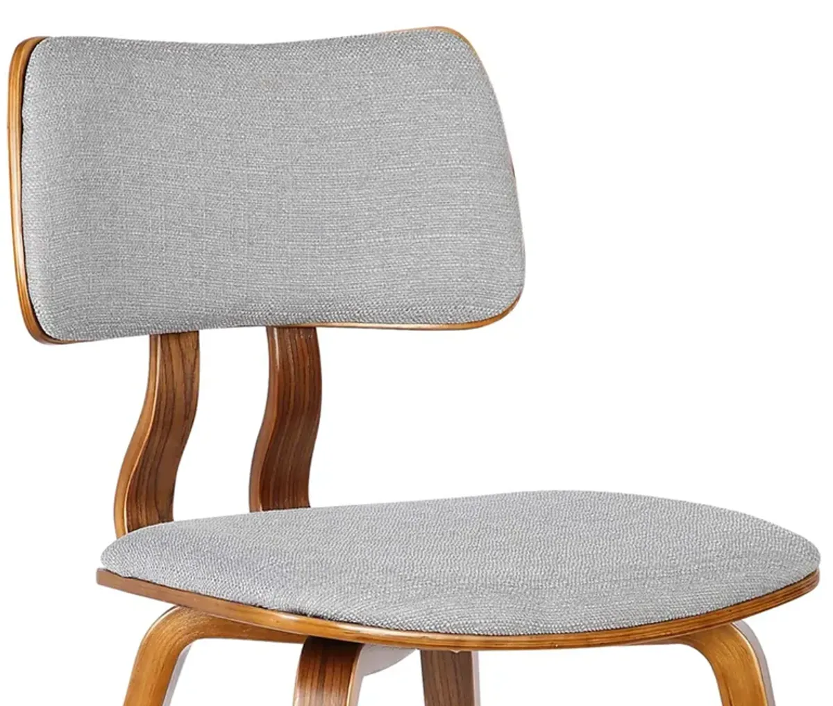 Jaguar Mid-Century Dining Chair in Walnut Wood and Gray Fabric