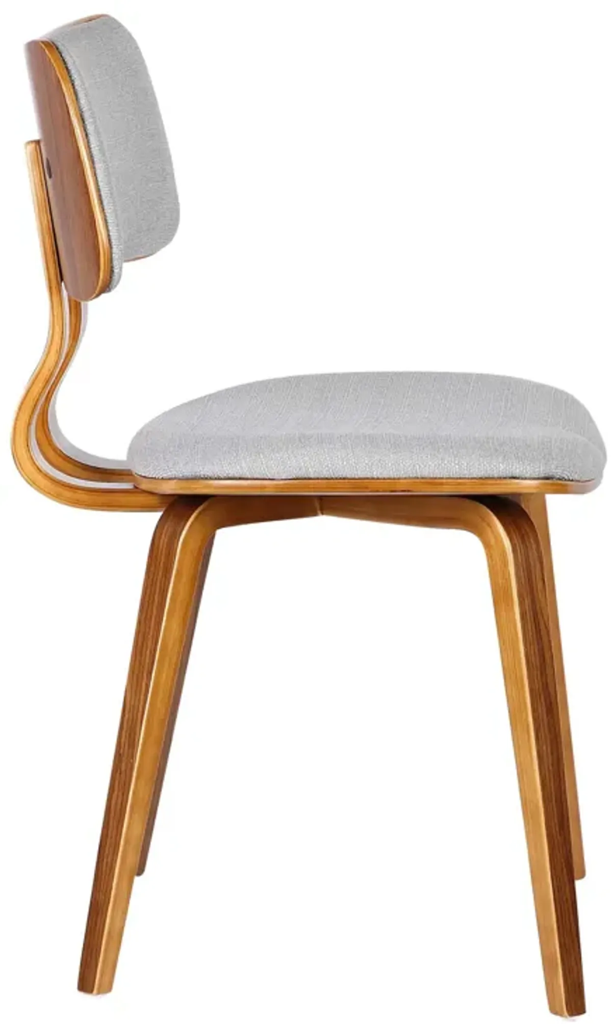 Jaguar Mid-Century Dining Chair in Walnut Wood and Gray Fabric