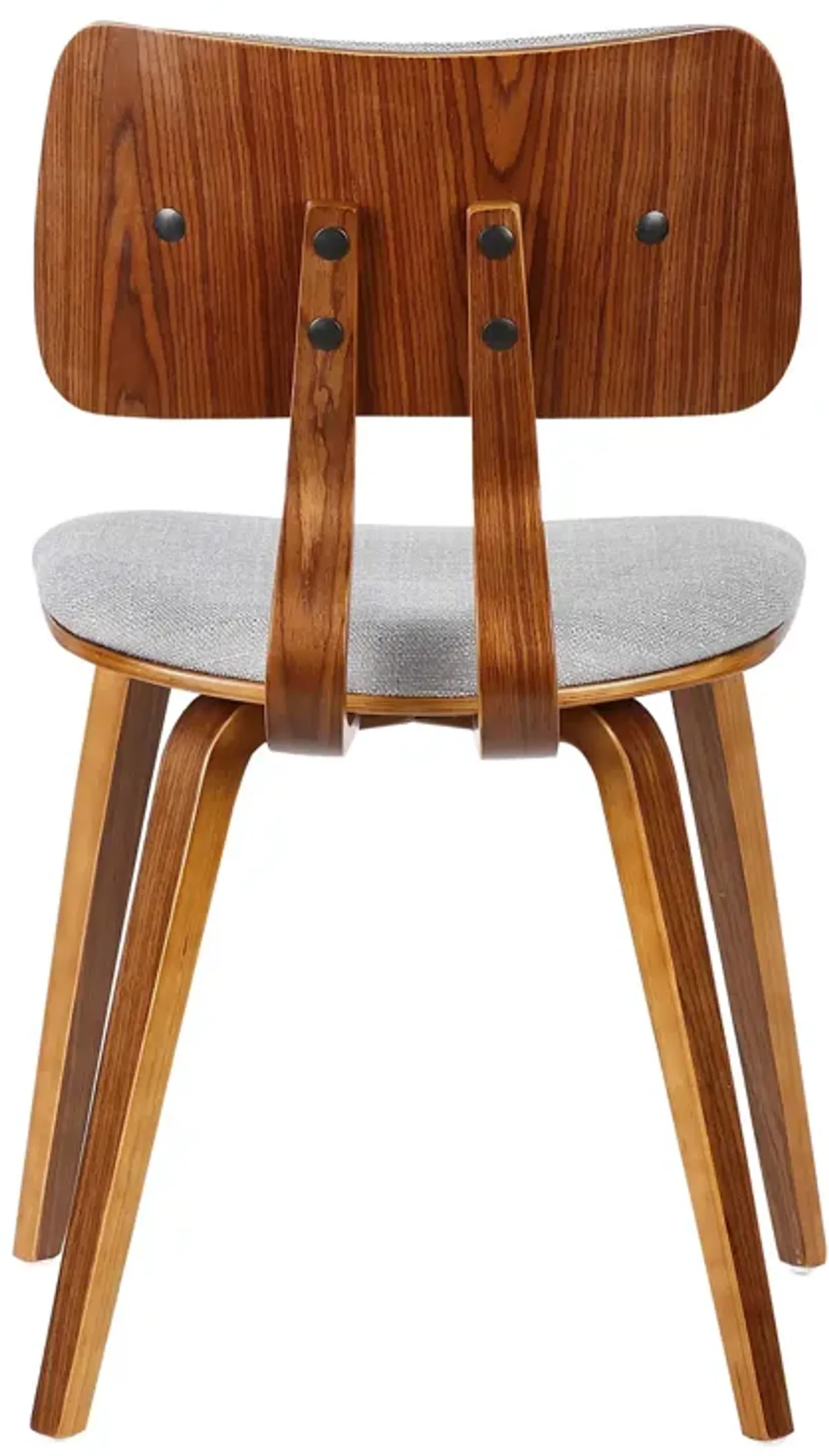 Jaguar Mid-Century Dining Chair in Walnut Wood and Gray Fabric