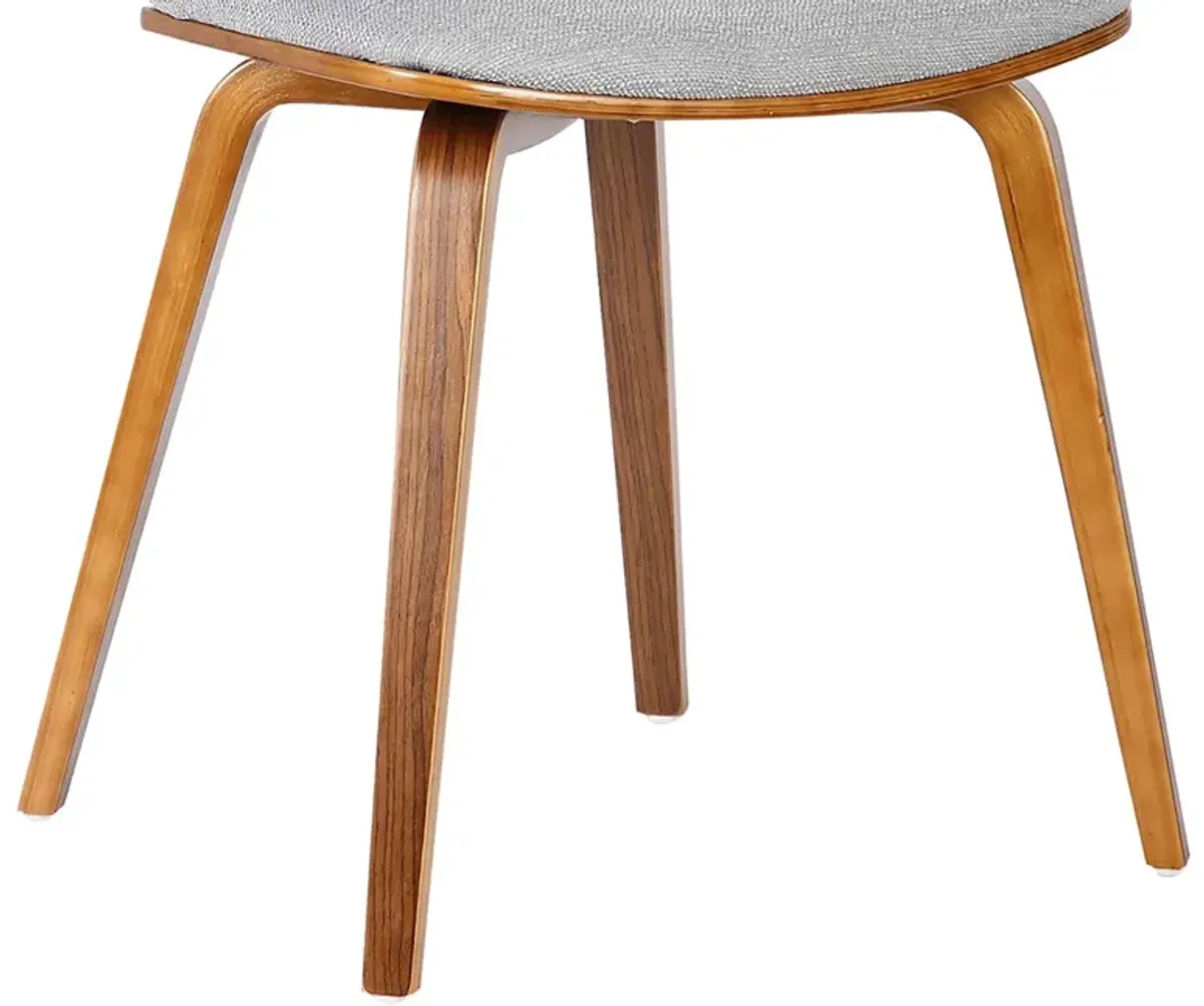 Jaguar Mid-Century Dining Chair in Walnut Wood and Gray Fabric