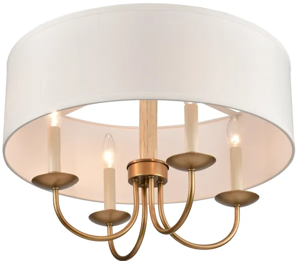 Neville 20'' Wide 4-Light Semi Flush Mount - Natural Brass