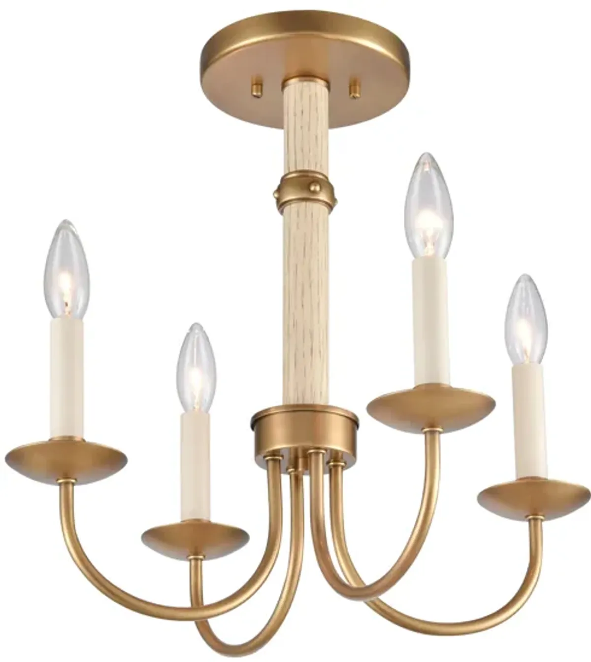 Neville 20'' Wide 4-Light Semi Flush Mount - Natural Brass