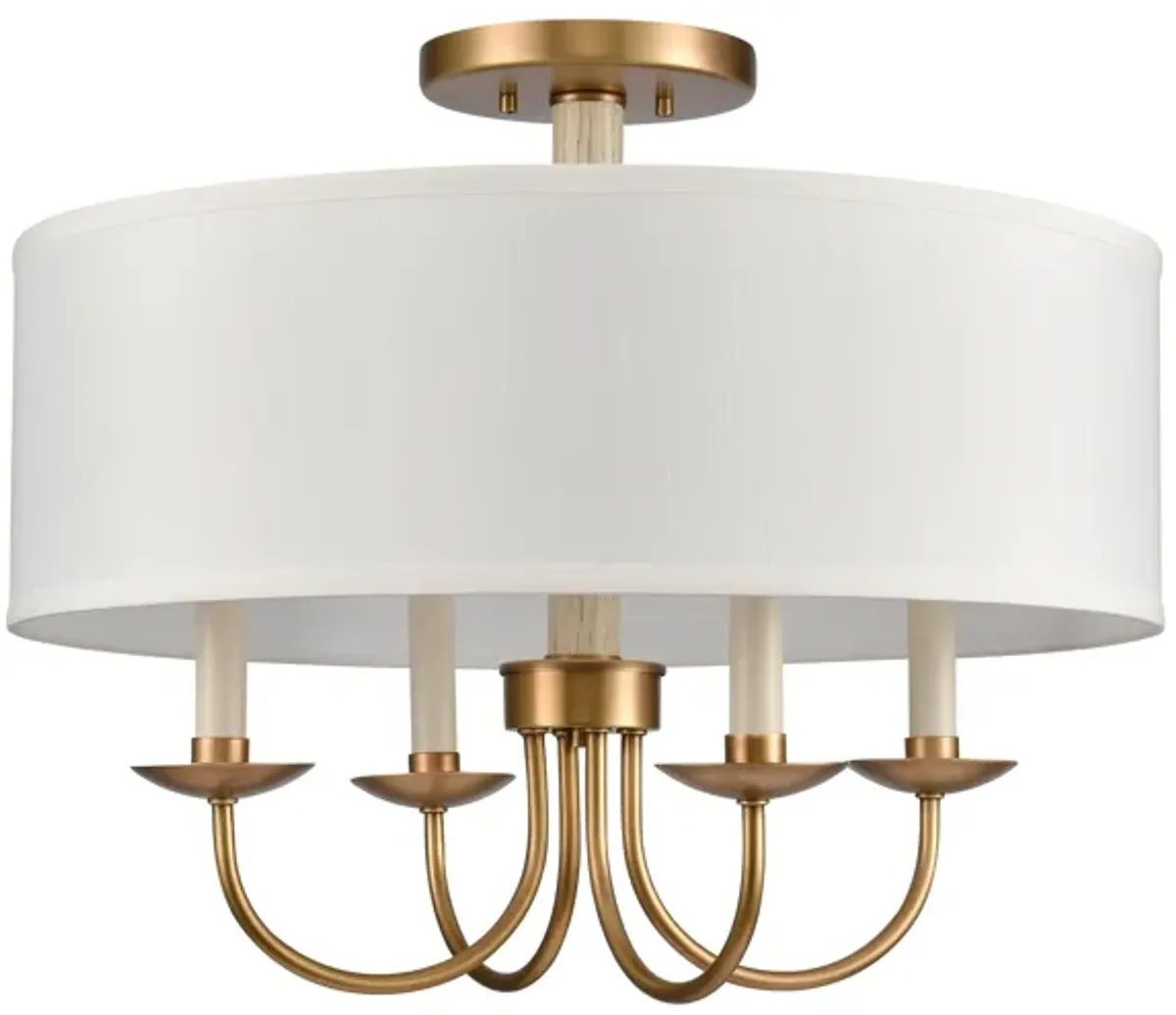 Neville 20'' Wide 4-Light Semi Flush Mount - Natural Brass