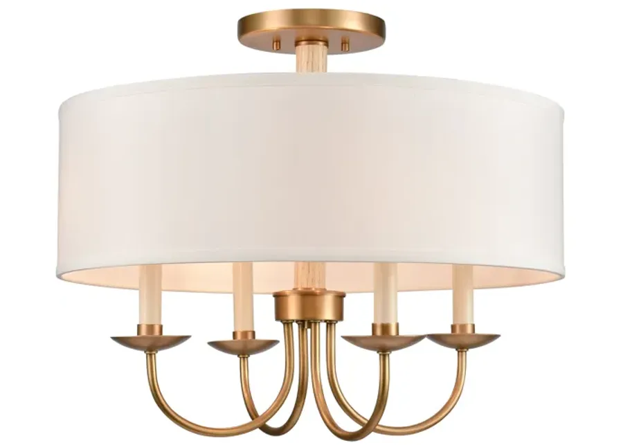 Neville 20'' Wide 4-Light Semi Flush Mount - Natural Brass