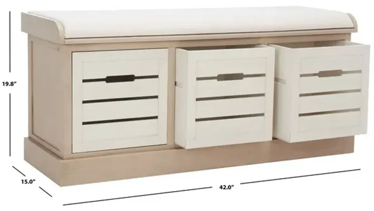 Briar 3-Drawer Cushion Bench