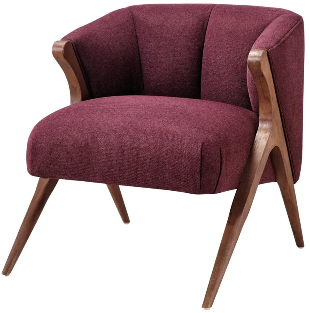 Florence Fabric Accent Chair Brown Legs, Havana Maroon 