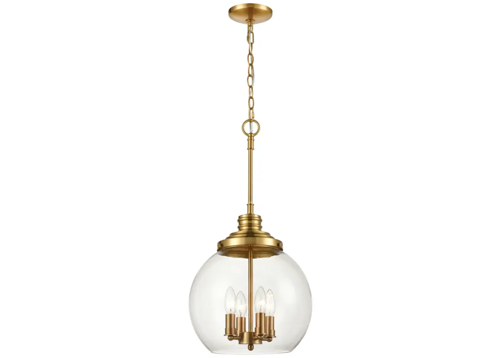 Chandra 13" Wide 4-Light Pendant - Burnished Brass