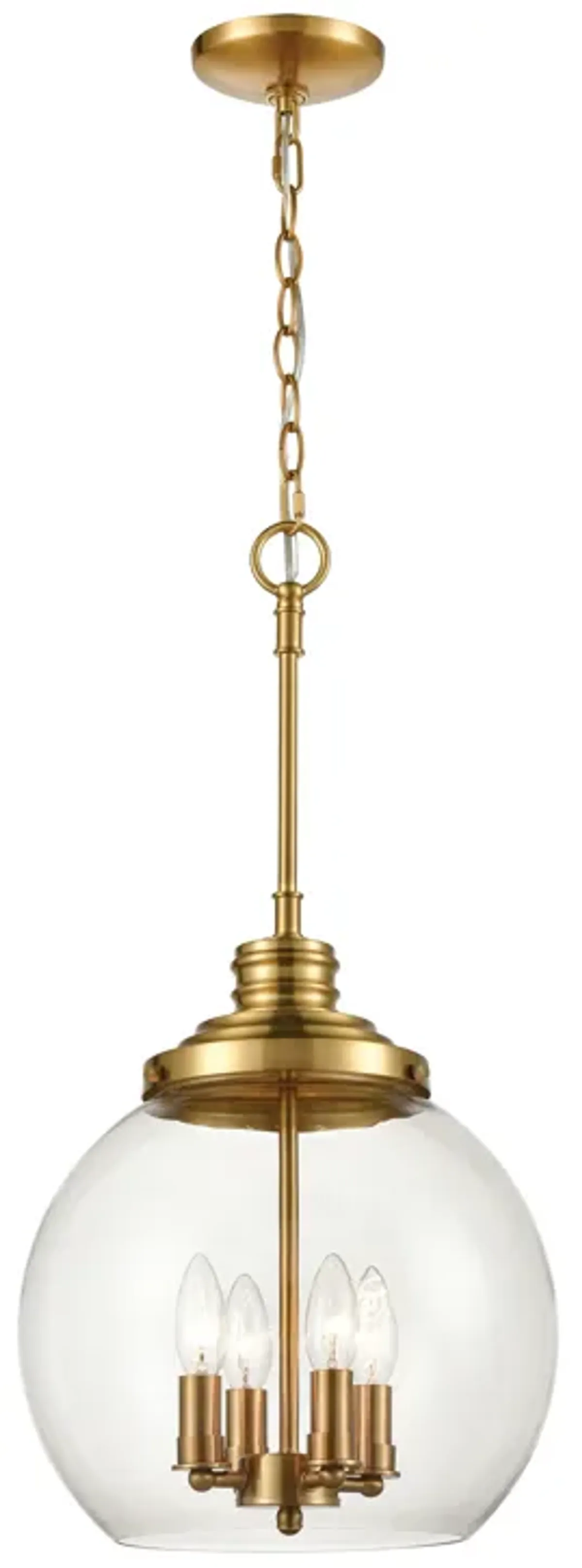 Chandra 13" Wide 4-Light Pendant - Burnished Brass