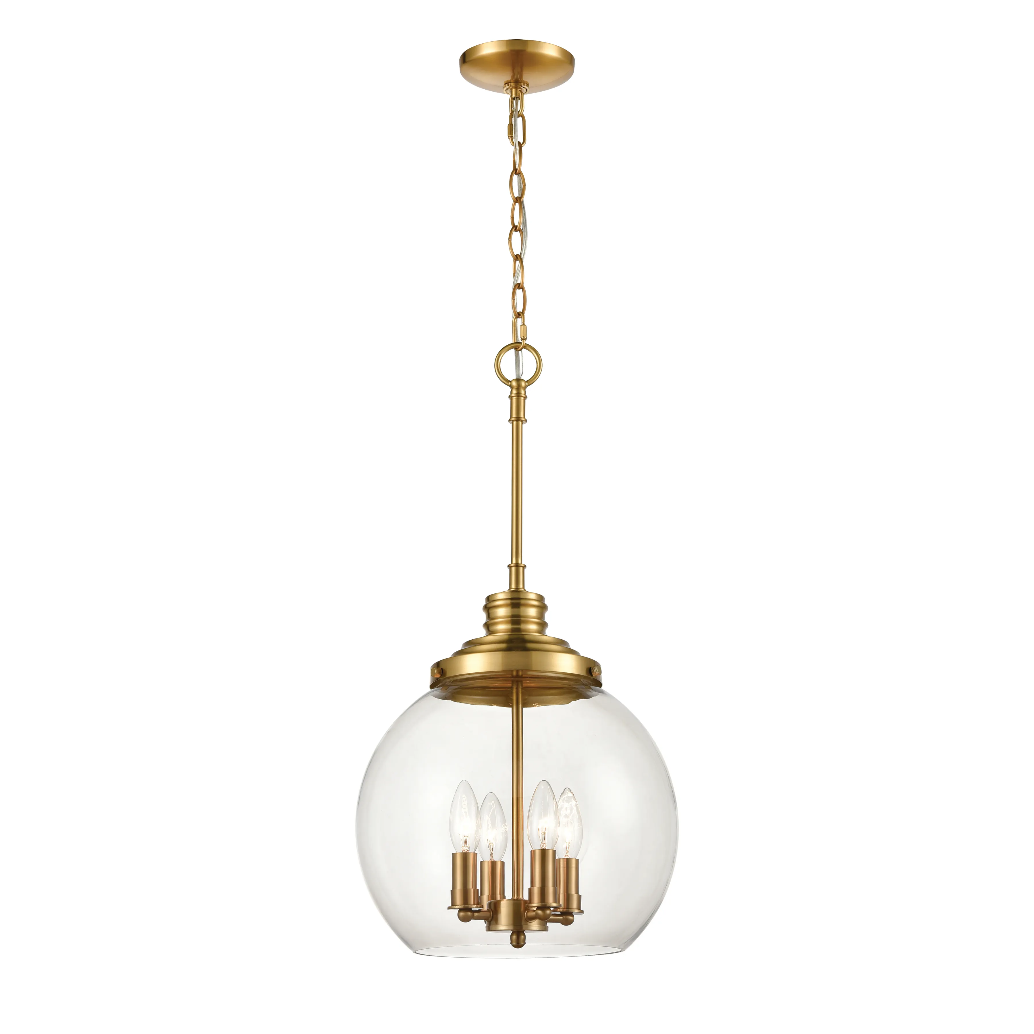 Chandra 13" Wide 4-Light Pendant - Burnished Brass